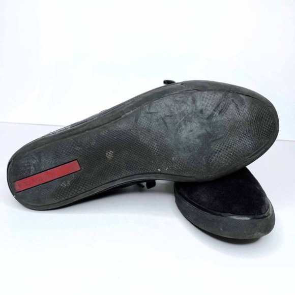 ⚡️SOLD⚡️ prada all black suede high top sneaker boots - size 10 - Picture 8 of 9